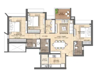 lodha sewri project 3 bhk floor plan